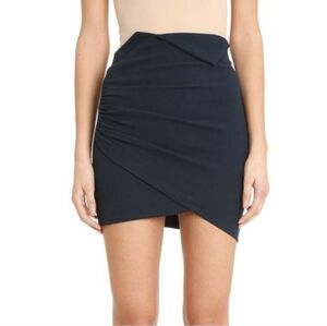 IRO Dorio Wrap-Effect Crepe Mini Skirt Gray Blue Witchy Club Goth Size 40 Or M